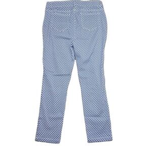 Rafaella Comfort Womens Pants Size 10 Blue White Diamond Pattern Stretch
